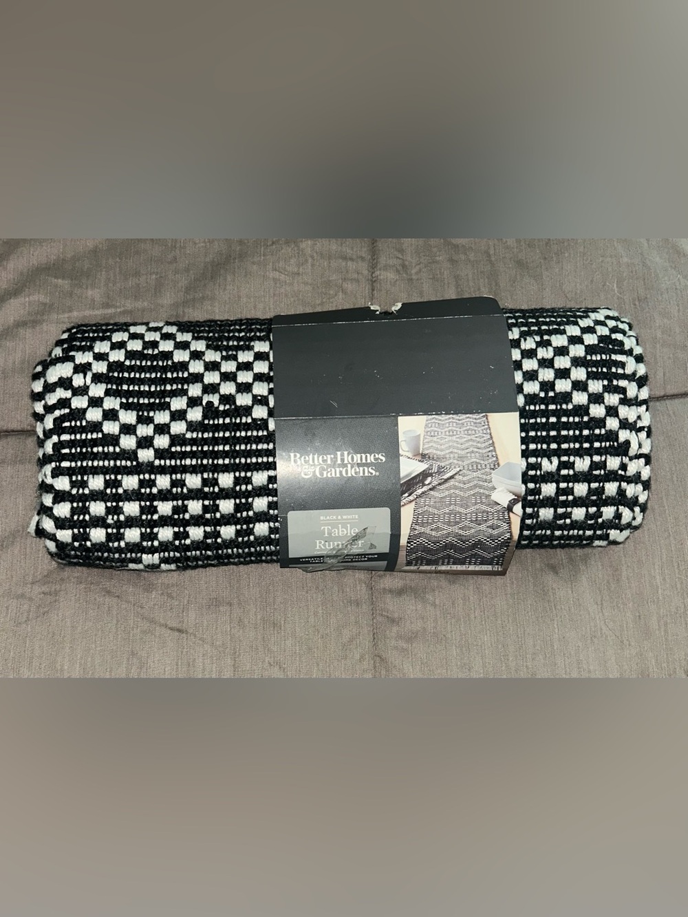 Better Homes And Gardens Black and White Geometric Table Runner